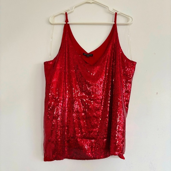 🎉4/30$🎉 Shinestar Red Sequin Party Cami - Size XL - Picture 1 of 5